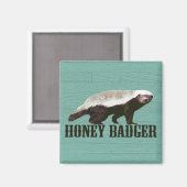 Honey Badger Profiel Uitzicht Magneet (Voorkant / Achterkant)