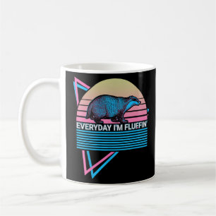 Honey Badger Retro Elke dag ben ik Fluffin' Koffiemok