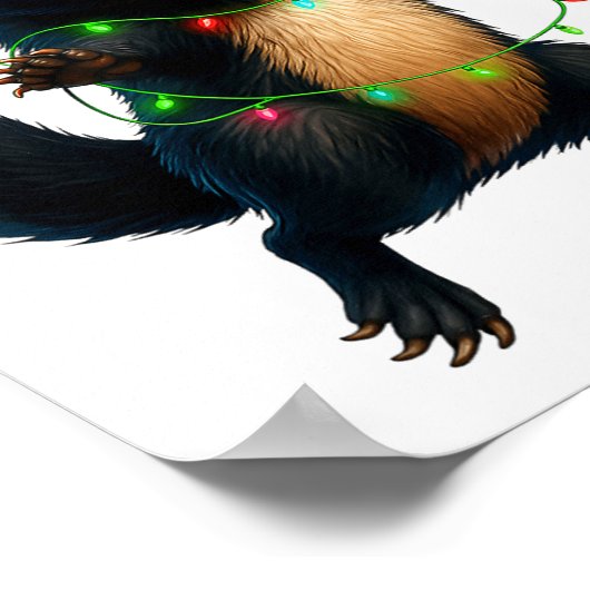 Honey Badger Tree Xmas Lights Santa Honey Badger C Poster (Hoek)