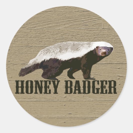 Honey Badger Wild Animal Ronde Sticker (Voorkant)