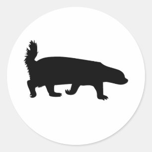Honey Badger Zwart Ronde Sticker