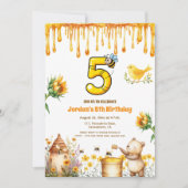 Honey Bear 5e anniversaire de fête Invitation (Devant)