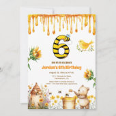 Honey Bear 6e anniversaire fête Invitation (Devant)