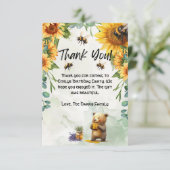 Honey Bear Anniversaire Fête Merci Cartes (Debout devant)