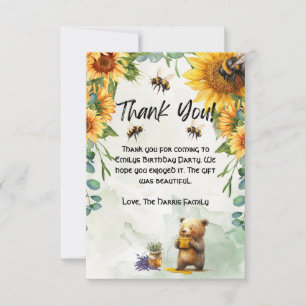 Honey Bear Anniversaire Fête Merci Cartes