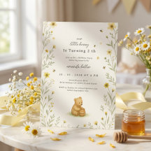 Honey Bear Bloemige Baby Verjaardag
