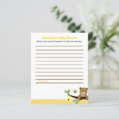 Honey Bear Custom Flyer Baby shower Conseils Carte (Debout devant)