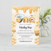 Honey Bee 1er Anniversaire Fête Invitation (Debout devant)
