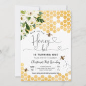 Honey Bee 1st Bee Party Verjaardag Kaart (Voorkant)