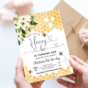 Honey Bee 1st Bee Party Verjaardag Kaart