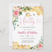 Honey Bee 1st Birthday Invitation Kaart (Voorkant)