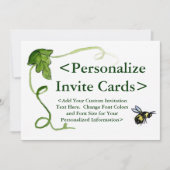Honey Bee Art Personnalisé Invitations (Devant)