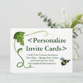 Honey Bee Art Personnalisé Invitations (Debout devant)