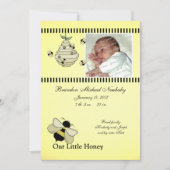 Honey Bee Baby Geboorteaankondiging Aankondiging (Voorkant)