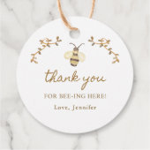 Honey Bee Baby shower Bee Dank u Bedankjes Labels (Achterkant)