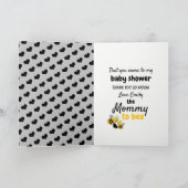 Honey Bee, Baby shower Dank je wel Card (Binnen)