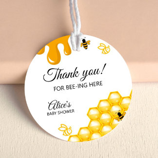 Honey Bee Baby shower Mommy Bee Dank je wel Ronde Sticker