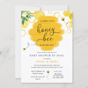 Honey Bee Baby shower per post Kaart
