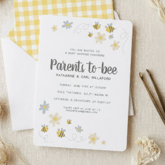 Honey Bee Baby Shower Uitnodiging | Gingham & Made