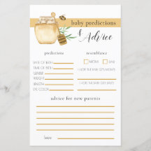 Honey Bee Baby Shower Voorspelling Spel