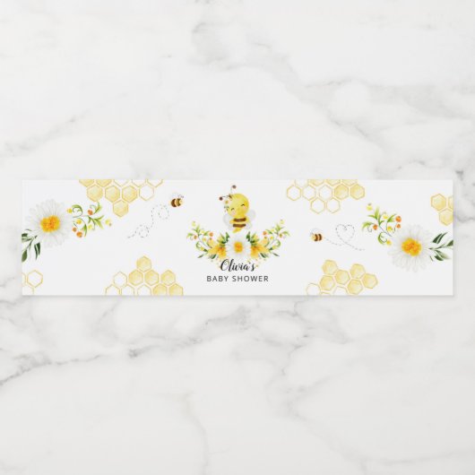 Honey Bee baby shower waterflesetiket Waterfles Etiket (Enkel label)