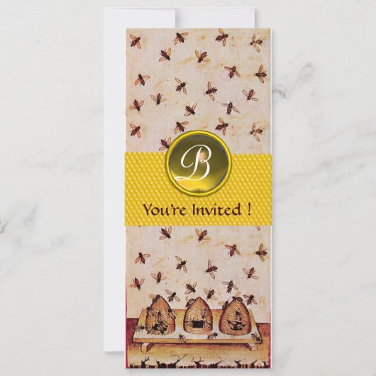 HONEY BEE ,BEEKEEPEND Monogram Kaart (Voorkant)