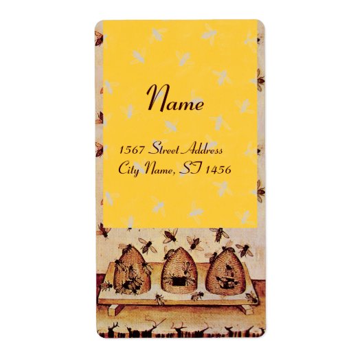 HONEY BEE ,BEEKEEPER APIARIST ETIKET (Voorkant)