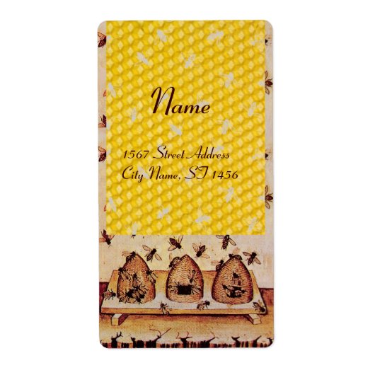 HONEY BEE ,BEEKEEPER APIARIST ETIKET (Voorkant)