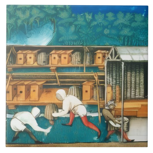 HONEY BEE / BEEKEEPER BEEKEEPING MONOGRAM TEGELTJE (Voorkant)