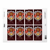 HONEY BEE, BEEKEEPER RED WAX SEAL CREST MONOGRAM ETIKET (Full Sheet)