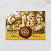 HONEY BEE, BEEKEEPER RED WAX SEAL MONOGRAM VISITEKAARTJE (Achterkant)
