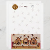 HONEY BEE ,BEEKEEPING BRIEFHOOFD SJABLOON (Voorkant / Achterkant)