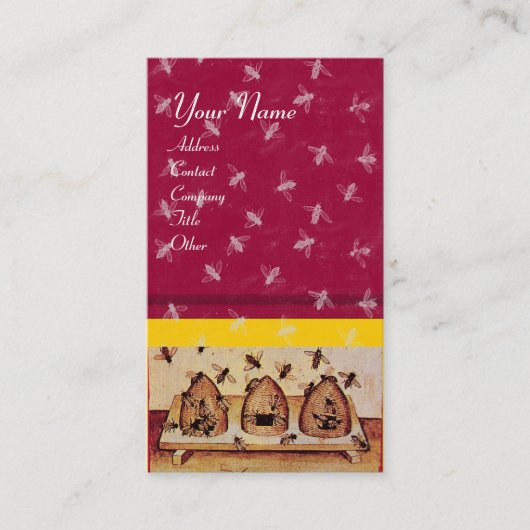 HONEY BEE ,BEEKEEPING VISITEKAARTJE (Voorkant)