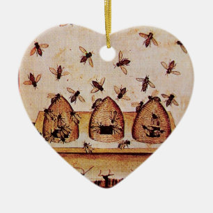 HONEY BEE, BEEKEPER Heart Keramisch Ornament