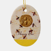HONEY BEE, BEEKEPER KERAMISCH ORNAMENT (Achterkant)