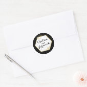 Honey Bee Black Gold Custom Name Sticker Mariage (Enveloppe)