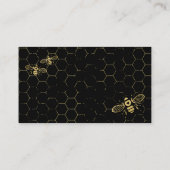 Honey Bee Black Gold Custom Website Card Informatiekaartje (Achterkant)