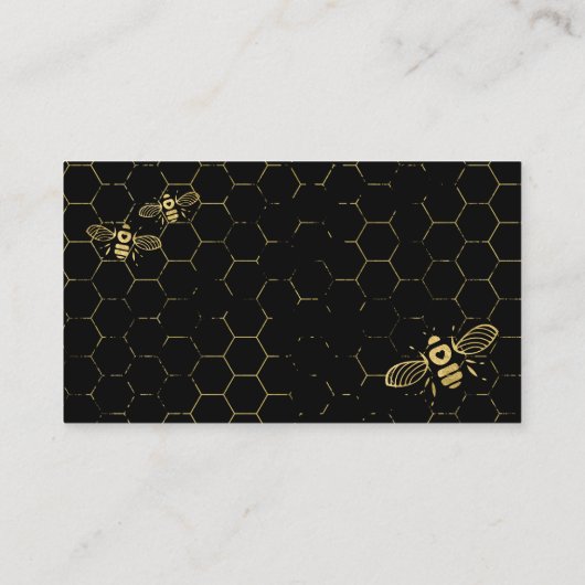 Honey Bee Black Gold Custom Website Card Informatiekaartje (Achterkant)
