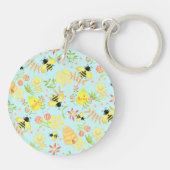 Honey Bee Blue Sleutelhanger (Achterkant)