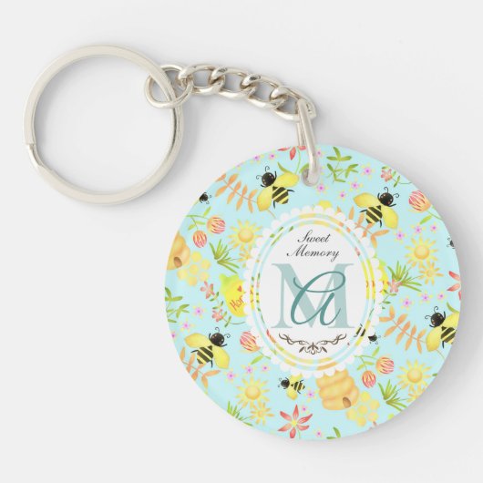 Honey Bee Blue Sleutelhanger (Voorkant)