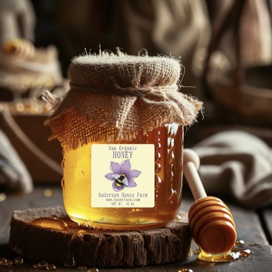 Honey Bee Boerderij gele lavendel Labels