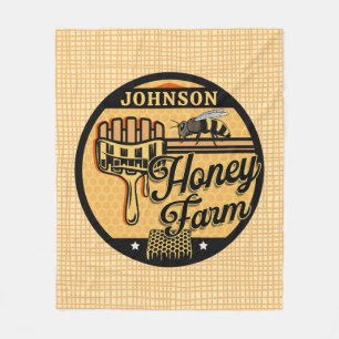 Honey Bee Boerderij Gepersonaliseerde NAAM Sweet B Fleece Deken