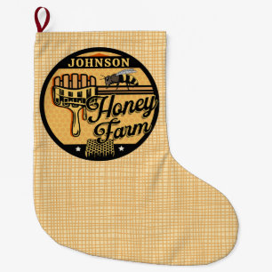 Honey Bee Boerderij Gepersonaliseerde NAAM Sweet B Grote Kerstsok