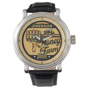Honey Bee Boerderij Gepersonaliseerde NAAM Sweet B Horloge