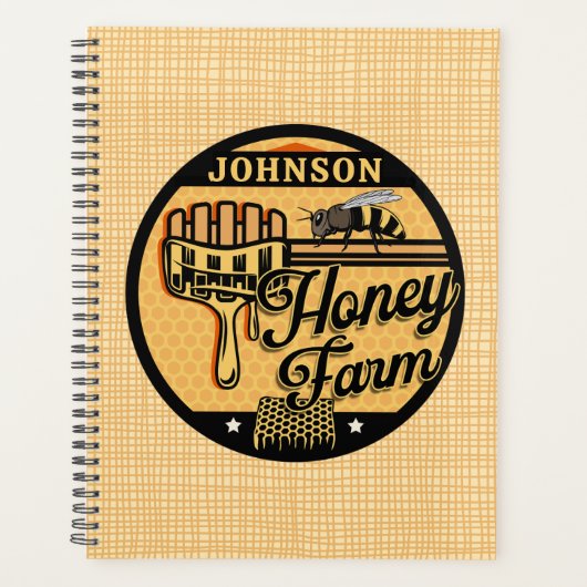 Honey Bee Boerderij Gepersonaliseerde NAAM Sweet B Planner (Voorkant)