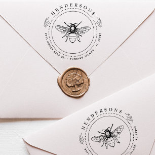 Honey Bee Botanische Familie Retouradres Rubberstempel