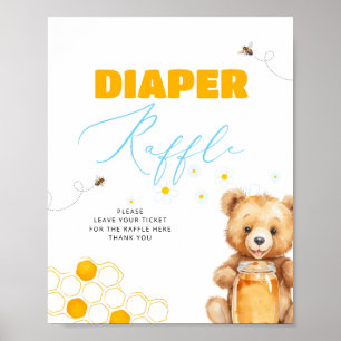 Honey Bee Boy Meisje Baby shower Luier Raffle Poster