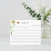 Honey Bee Bridal Shower Double Sided Recipe Card (Staand voorkant)