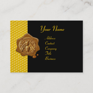 HONEY BEE BROWN WAX SEAL / Cupid the Honey Thief Visitekaartje