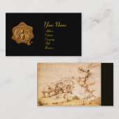 HONEY BEE BROWN WAX SEAL / Cupid the Honey Thief Visitekaartje (Voorkant / Achterkant)